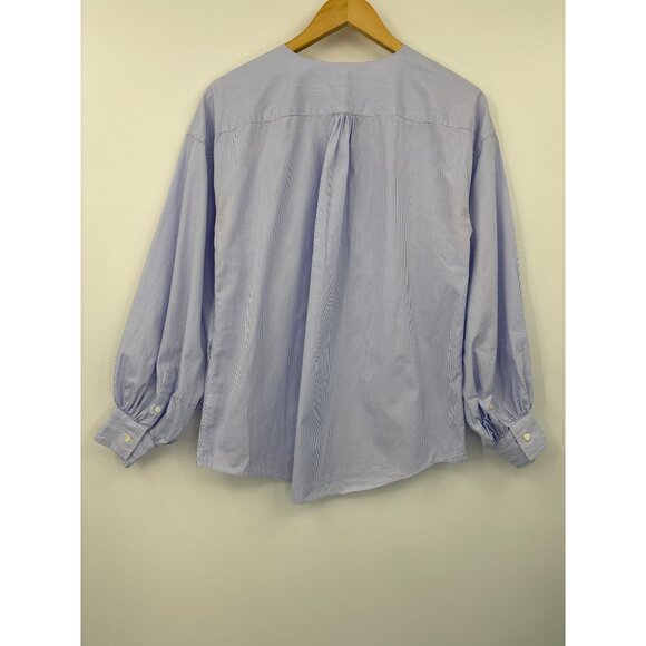 ANN MASHBURN Blue Striped Blouse - Picture 5 of 6